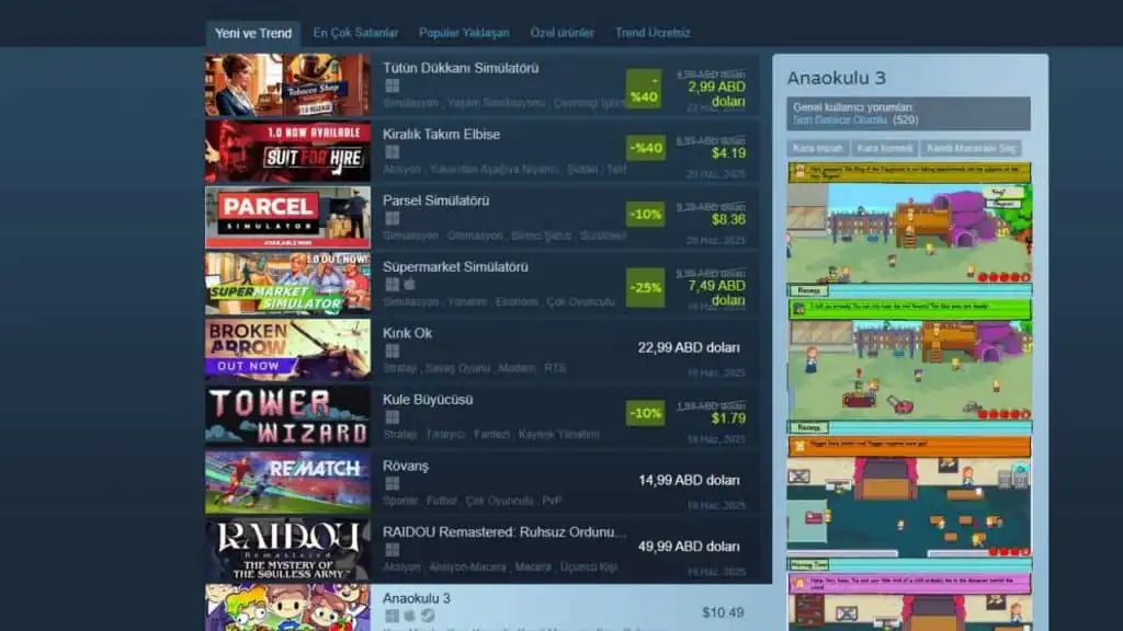 Türkiye Steam Hızı