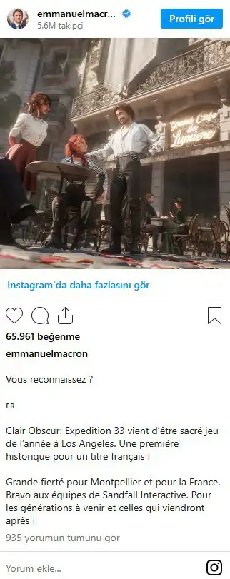 Macron paylaşımı