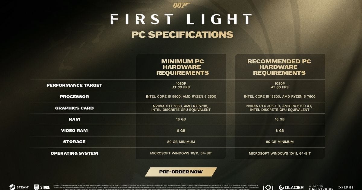 007 First Light sistem gereksinimleri