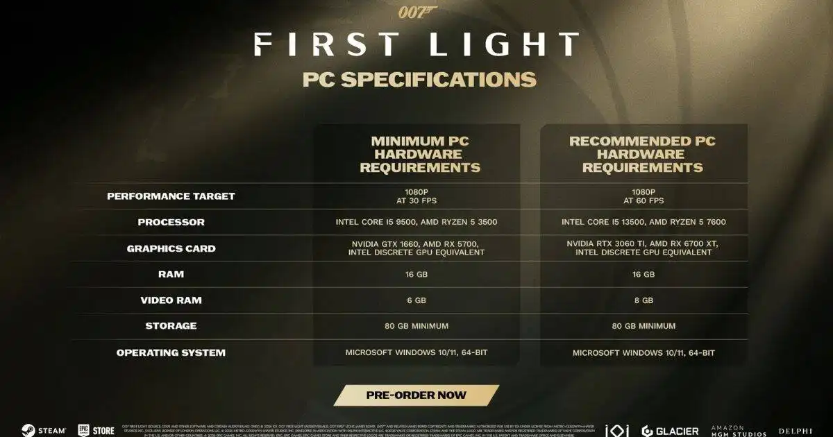 007 First Light sistem gereksinimleri
