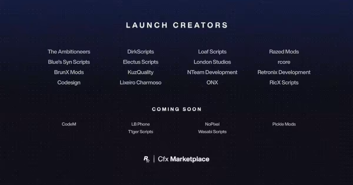 Cfx Marketplace nedir? Mod yapımcıları için yeni gelir kapısı 2 Cfx Marketplace