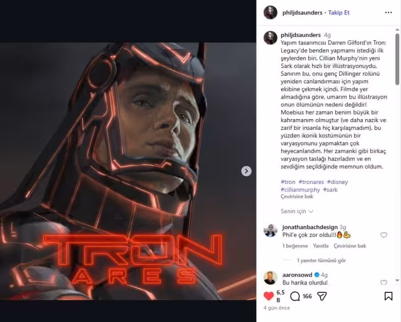 Cillian Murphy için tasarlanan TRON Sark zırhı ortaya çıktı 2 Cillian Murphy için tasarlanan TRON Sark zırhı ortaya çıktı