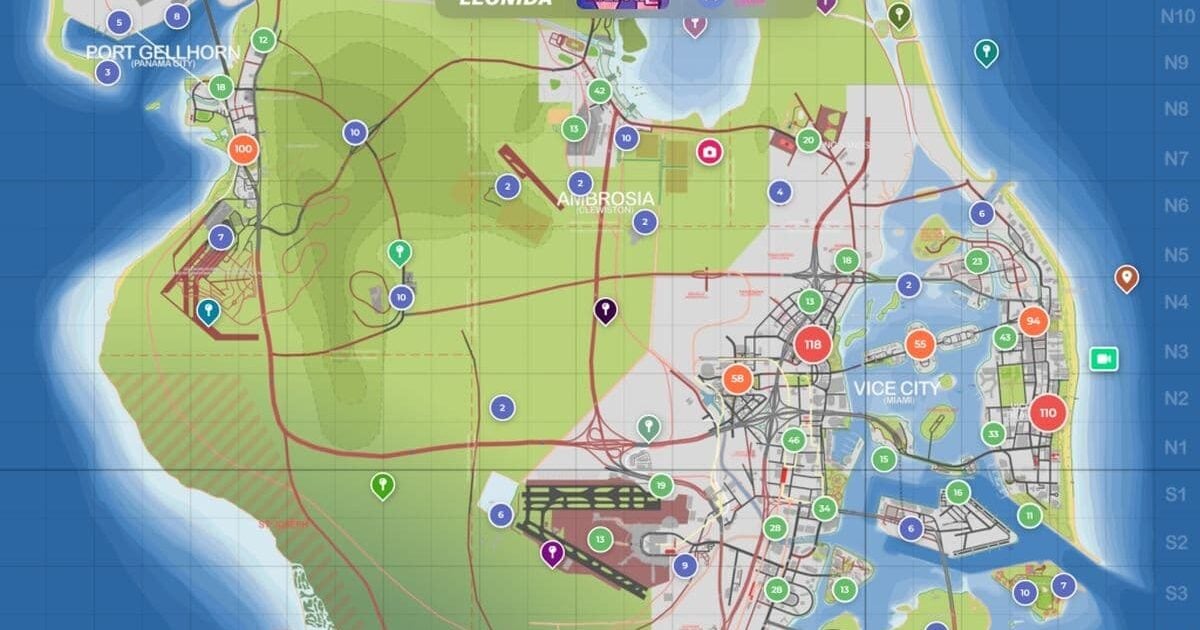 GTA 6 hayranları Leonida için interaktif harita hazırladı